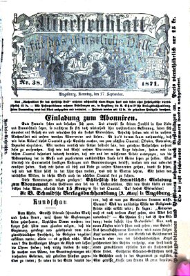 Wochenblatt für das christliche Volk Sonntag 17. September 1871