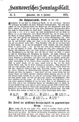 Hannoversches Sonntagsblatt Sonntag 8. Januar 1871