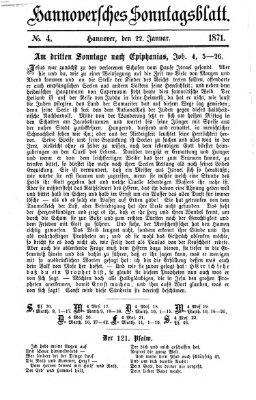 Hannoversches Sonntagsblatt Sonntag 22. Januar 1871