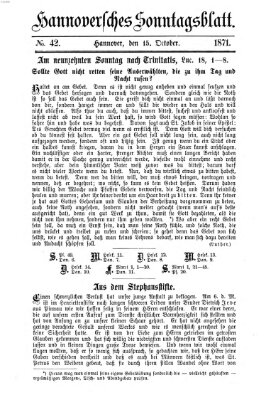 Hannoversches Sonntagsblatt Sonntag 15. Oktober 1871