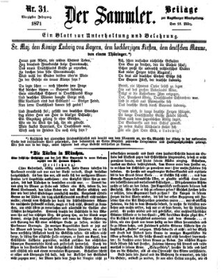 Der Sammler (Augsburger Abendzeitung) Samstag 18. März 1871