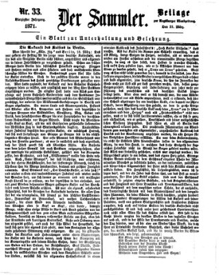 Der Sammler (Augsburger Abendzeitung) Donnerstag 23. März 1871