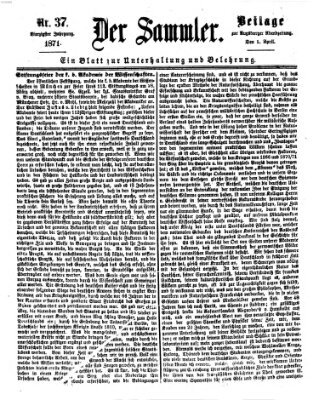 Der Sammler (Augsburger Abendzeitung) Samstag 1. April 1871