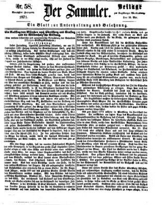 Der Sammler (Augsburger Abendzeitung) Donnerstag 25. Mai 1871