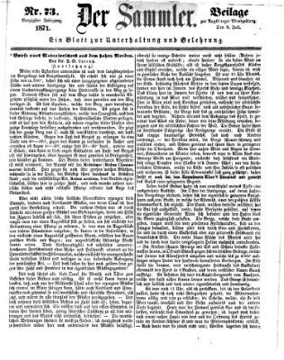 Der Sammler (Augsburger Abendzeitung) Samstag 8. Juli 1871