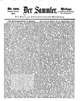 Der Sammler (Augsburger Abendzeitung) Dienstag 12. September 1871