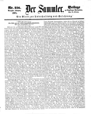 Der Sammler (Augsburger Abendzeitung) Samstag 21. Oktober 1871