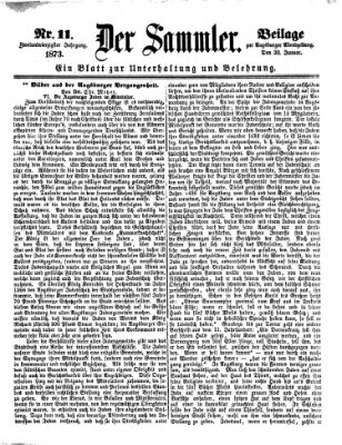 Der Sammler (Augsburger Abendzeitung) Donnerstag 30. Januar 1873