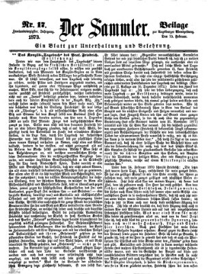 Der Sammler (Augsburger Abendzeitung) Samstag 15. Februar 1873