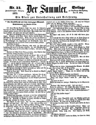 Der Sammler (Augsburger Abendzeitung) Donnerstag 27. März 1873