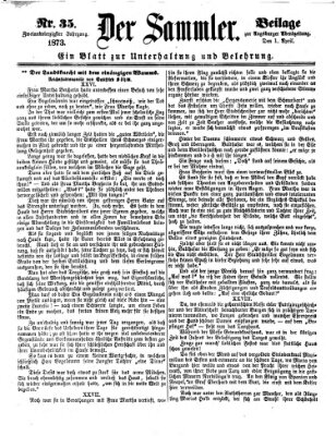 Der Sammler (Augsburger Abendzeitung) Dienstag 1. April 1873