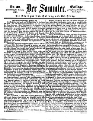 Der Sammler (Augsburger Abendzeitung) Samstag 5. April 1873