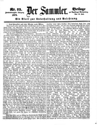 Der Sammler (Augsburger Abendzeitung) Donnerstag 10. Juli 1873