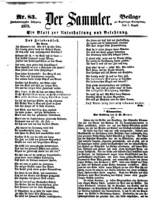 Der Sammler (Augsburger Abendzeitung) Donnerstag 7. August 1873