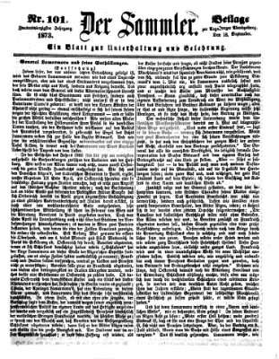 Der Sammler (Augsburger Abendzeitung) Donnerstag 18. September 1873