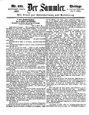 Der Sammler (Augsburger Abendzeitung) Samstag 11. Oktober 1873