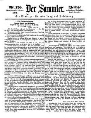 Der Sammler (Augsburger Abendzeitung) Samstag 1. November 1873