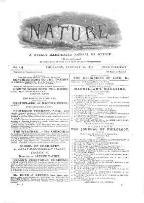 Nature Donnerstag 20. Januar 1870