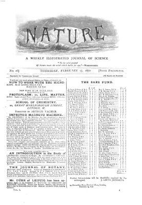 Nature Donnerstag 17. Februar 1870