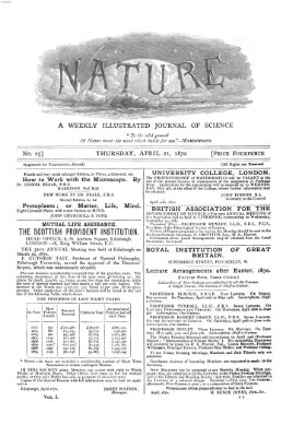 Nature Donnerstag 21. April 1870