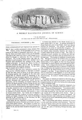 Nature Donnerstag 3. November 1870