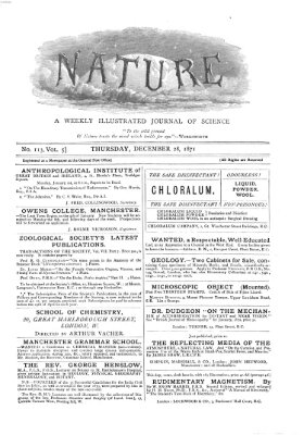 Nature Donnerstag 28. Dezember 1871