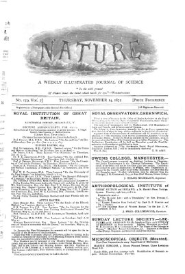 Nature Donnerstag 14. November 1872