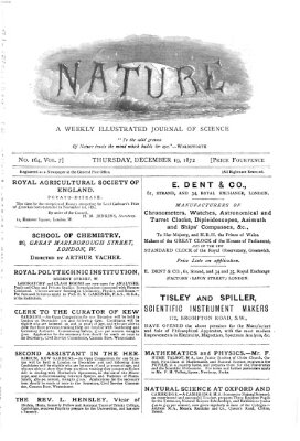 Nature Donnerstag 19. Dezember 1872