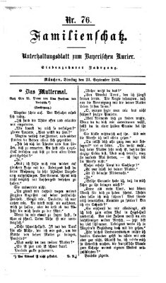 Familienschatz (Bayerischer Kurier) Dienstag 23. September 1873
