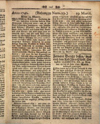Wienerisches Diarium Samstag 19. März 1740
