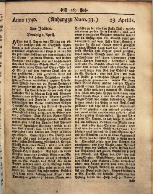 Wienerisches Diarium Samstag 23. April 1740