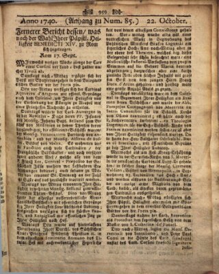 Wienerisches Diarium Samstag 22. Oktober 1740