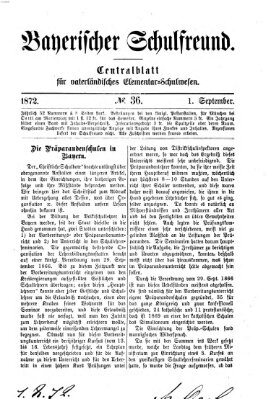Bayerischer Schulfreund Sonntag 1. September 1872