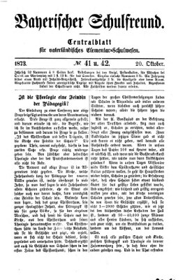 Bayerischer Schulfreund Montag 20. Oktober 1873