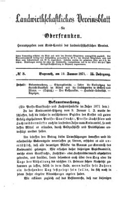Landwirthschaftliches Vereinsblatt für Oberfranken Donnerstag 19. Januar 1871