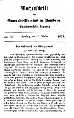 Wochenschrift des Gewerbe-Vereins der Stadt Bamberg