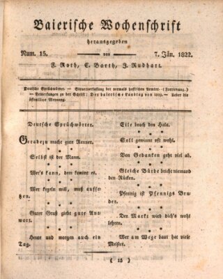 Baierische Wochenschrift Montag 7. Januar 1822
