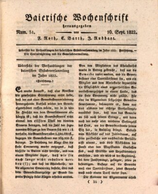 Baierische Wochenschrift Montag 16. September 1822
