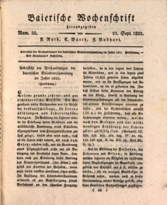 Baierische Wochenschrift Montag 23. September 1822