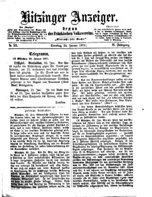 Kitzinger Anzeiger Dienstag 24. Januar 1871