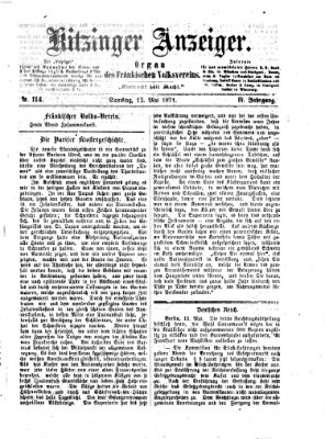 Kitzinger Anzeiger Samstag 13. Mai 1871