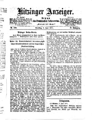 Kitzinger Anzeiger Samstag 3. Juni 1871