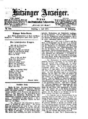Kitzinger Anzeiger Samstag 1. Juli 1871