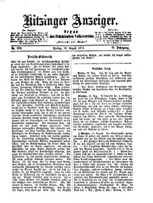 Kitzinger Anzeiger Freitag 18. August 1871