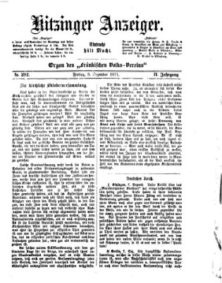 Kitzinger Anzeiger Freitag 8. Dezember 1871