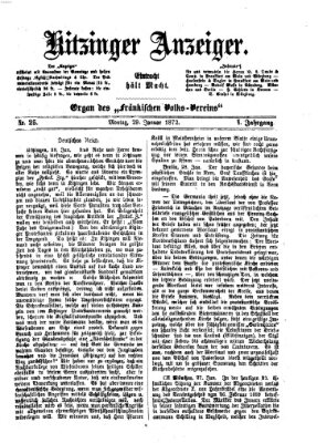 Kitzinger Anzeiger Montag 29. Januar 1872