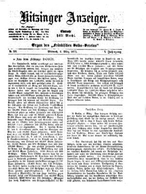 Kitzinger Anzeiger Mittwoch 6. März 1872