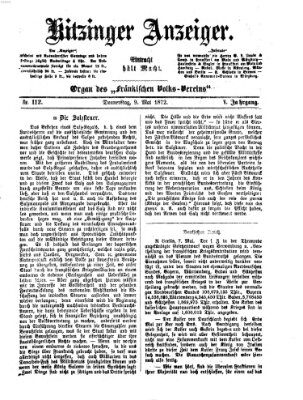 Kitzinger Anzeiger Donnerstag 9. Mai 1872