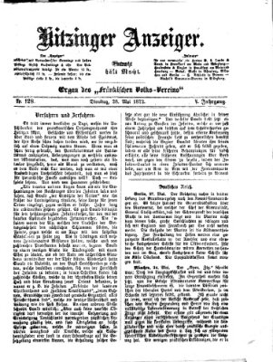 Kitzinger Anzeiger Dienstag 28. Mai 1872