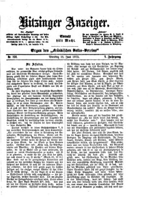 Kitzinger Anzeiger Dienstag 25. Juni 1872